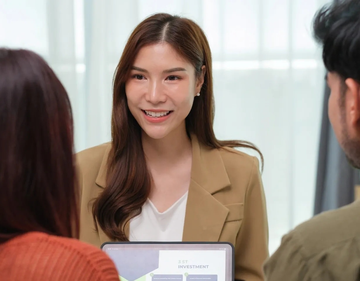 Professional tax advisor meeting with clients